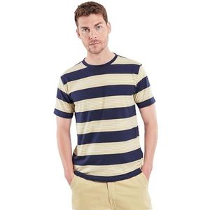 Armor Lux Heritage T-shirt met korte mouwen, Marine/Licht Olijf/Natuur, M