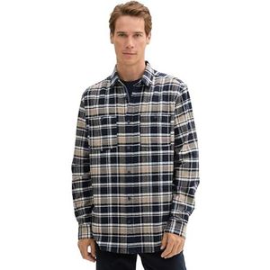 Tom Tailor - Overhemd - All-over Motief - Regular Fit - Flanel - Puur Katoen