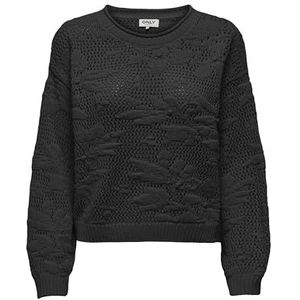 ONLCILLE Life LS Structure Oneck CC KNT, zwart, M