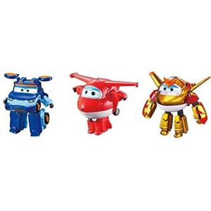 Super Wings 5' Transforming Character 3 Pack, Jett, Golden Boy, Leo, Transformer Toy for 3+ Year Old Boy Girl (EU750203A)