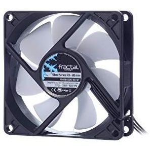 Fractal Design Silent Series R3 White - Stille computerventilator - Geoptimaliseerd voor stille werking - 80 mm - Rotatiesnelheid 1600 RPM - Zwarte lintkabel - Geweerlagers - 12v - Zwart/Wit (enkel)
