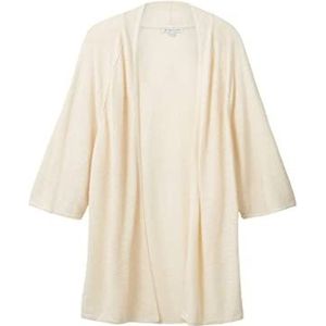 TOM TAILOR Basic gebreide jas voor dames met linnen, 31649 - Ivory ecru, XL