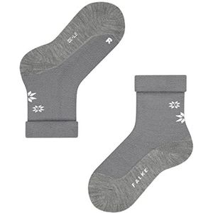 FALKE Unisex kinderen Cosy Snowflakes duurzaam biologisch katoen halfhoog met patroon 1 paar sokken, grijs (potlood 3128), 23-26