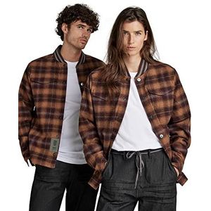 G-STAR Raw Bomber Collar Overhemden voor heren, meerkleurig (Dk Fig Harper Check D20662-c839-c751), XS