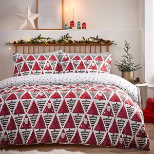 Rapport Home Knuffel en Knuffel Dekbedovertrek Set Single Rood