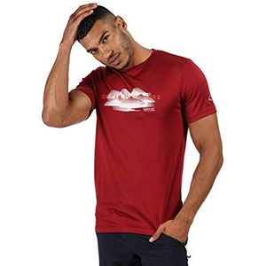 Regatta Men Fingal V' Quick Drying Active Short Sleeve Printed T-Shirts/Polos/Vests - Delhi Red, 4X-Large