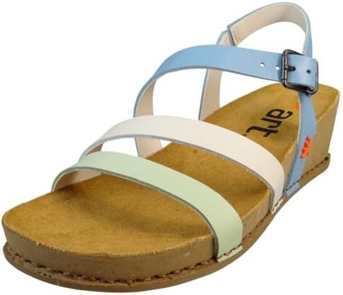 ART Sandaal  lichtblauw / pastelgroen / wit