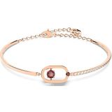 Swarovski Sparkling Dance Oval armband, Ronde slijpvorm, Rood, Roségoudkleurige toplaag