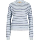 Jack & Jones JXPENELOPE Crew Neck Knit SN, Skyway/Stripes:/Coronet Blue, XL