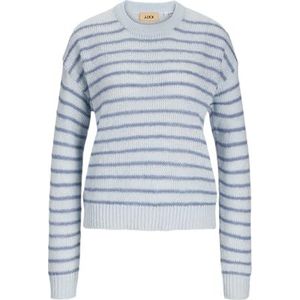 Jack & Jones JXPENELOPE Crew Neck Knit SN, Skyway/Stripes:/Coronet Blue, XL