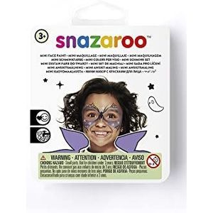 Snazaroo 1172087 Mini Face Paint Heks - 3 kleuren Set, Lila, Wit, Zwart, 1 penseel, 1 spons - met instructies