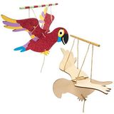 Baker Ross Vliegende Papegaaien van Hout (3 stuks) Knutselspullen en Knutselsets voor Kinderen
