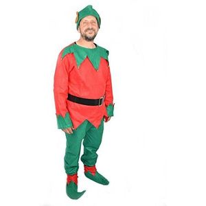 Geschenken 4 Alle gelegenheden Beperkte SHATCHI Volwassen Unisex Kerstmis Elf Kerstmis Fancy Jurk Kostuums Accessoires Set Santa's Helper Outfit, Rood/Groen