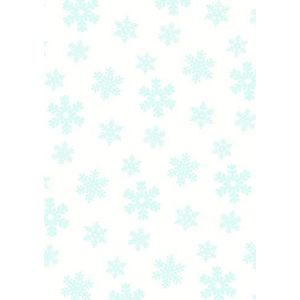 Clairefontaine - Ref 393807C - Gevouwen Tissue Paper (Pack van 4 vellen) - 50 x 70cm formaat, 18gsm papier - Geschikt voor gebruik binnen geschenkzakken of knutselen - Blauwe sneeuwvlokken