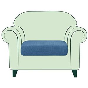 CHUN YI Elastische kussensloop voor bank, bescherming, 1-zits, stof jacquard spandex, kussensloop (stoel, denim blauw)