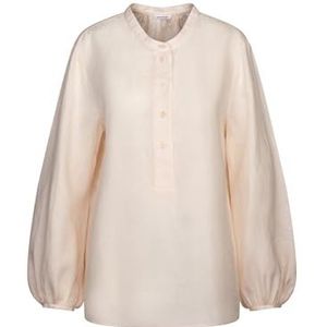 Seidensticker Tuniek voor dames, modieuze blouse, regular fit, opstaande kraag, lange mouwen, 100% linnen, beige, 36