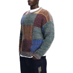 Gebreide Trui - Multicolor - Dikke Patchwork - Lange Mouwen