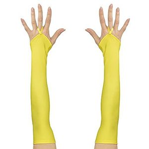 Widmann 00596 - Neonkleurige vingerloze satijnen handschoenen, ander speelgoed
