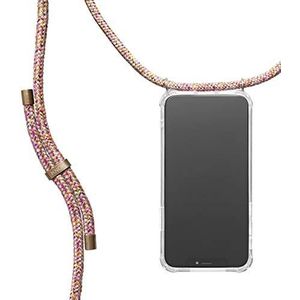 KNOK Telefoonketting compatibel met Apple iPhone 13 Pro Max, siliconen hoes met koord, telefoonhoes voor smartphone om om te hangen, transparante case met koord, beschermhoes met koord (eenhoorn)
