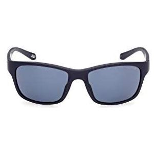 Skechers Eyewear Heren SE6117 zonnebril, mat blauw/blauw, 58