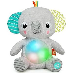 Bright Starts Hug-a-bye, Baby Elephant, muziekspeelgoed en pluche dier, zachte fopspeen met twee modi, pasgeboren +