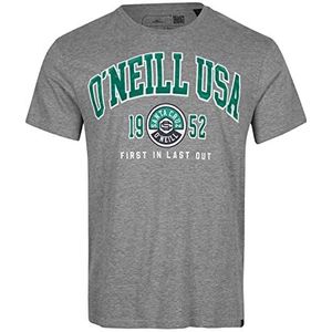O'NEILL Surf State T-shirt 18013 Silver Melee, Regular voor heren, 18013 Zilver Melee, S-M