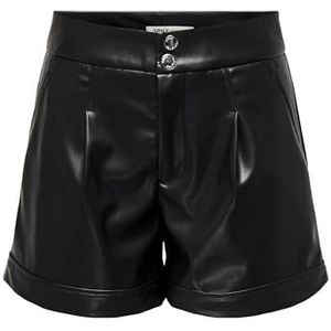 ONLIZARA HW Faux Leather Shorts PNT, zwart, M
