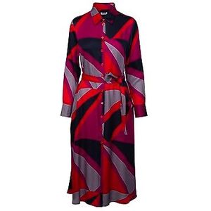 Seidensticker Dames regular fit blousejurk lange mouwen jurk, rood, 34