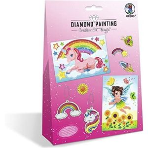 Ursus 43510001 - Diamond Painting Creative Set ""Magic"", knutselset voor kinderen voor het creatief vormgeven van foto's, hangers en stickers met diamanten