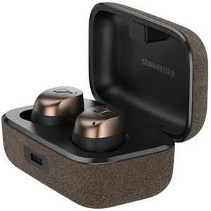 Sennheiser MOMENTUM True Wireless 4 slimme oordopjes met Bluetooth 5.4, kristalhelder geluid, comfortabel ontwerp, batterijduur van 30 uur, adaptieve ANC, LE Audio en Auracast - zwart/koper