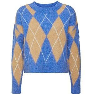 ESPRIT Pullover van wolmix met argyle-patroon, bright blue, M