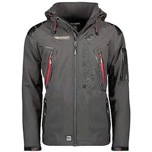 Geografisch Noorwegen TECHNO MEN - Waterdichte Softshell Jacket voor heren - Ademende mantel voor buiten - Tactische Winter Winddichte Jas - Ideale Buitenactiviteiten (XXL GRIJS)