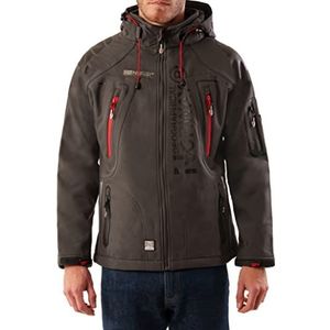 Geografisch Noorwegen TECHNO MEN - Waterdichte Softshell Jacket voor heren - Ademende mantel voor buiten - Tactische Winter Winddichte Jas - Ideale Buitenactiviteiten (XXL GRIJS)