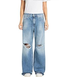 Replay Dames baggy fit jeans Narja Original Collectie, 009, medium blue., 24W x 28L