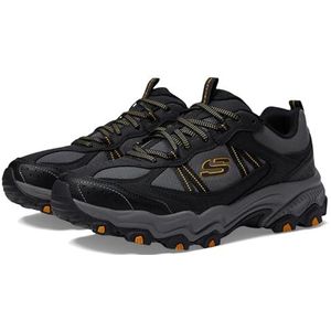 Skechers Uithoudingsvermogen voor heren bij Trekking Low Cut, Zwarte Synthetische Mesh Houtskool Trim, 39 EU