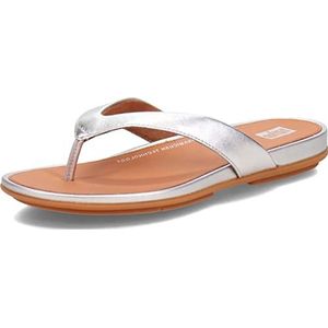 Fitflop Gracie platte sandaal voor dames, Zilver03, 4 UK Narrow