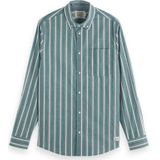 Scotch & Soda Regular fit Dobby Stripe Shirt, Pitch Green Pinstripe 300, S