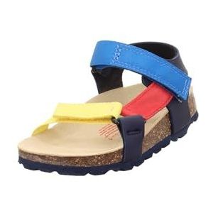 Superfit Pantoffels met voetbed voor jongens, blauw meerkleurig 8010, 24 EU Weit