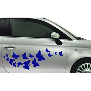 Creatieve sticker ADOR00003 vlinders, PVC, blauw, 50 x 26 x 1 cm