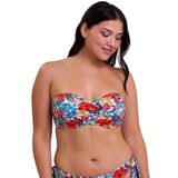 SANS COMPLEXE - Curaçao - Bandeau Bikini-BH - Wit - Tropische Multicolor Print