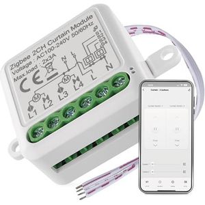 EMOS GoSmart Rolluikschakelaar, module, Zigbee Smart Switch met app, inbouwrelaisschakelaar voor rolluikbediening, spraakbesturing van jaloezieën met Alexa en Google Home, voor dubbele schakelaar