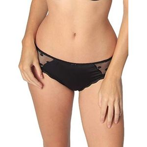 Sassa - Dotted Mesh - Panty - Zwart - Glanzende Microvezel met Kantband