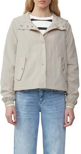 QS Nylon jas met capuchon en verstelbare zoom, ecru, S