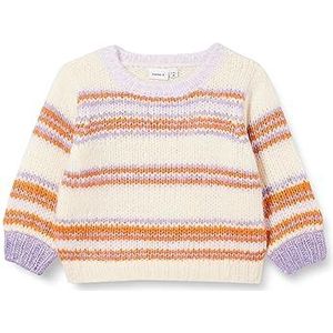 NAME IT Nmflahell Ls Knit Pullover voor babymeisjes, Botercrème., 86 cm
