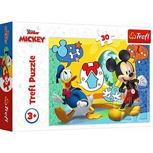 Trefl - Mickey, Mickey Mouse en Happy House - Puzzle 30 Elements - Kleurrijke Puzzels met Disney-figuren, Mickey Mouse, Creatief Entertainment, Plezier voor Kinderen vanaf 3 jaar