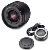 SAMYANG AF 12mm F2.0 E lens + lensstation voor Sony E - autofocus APS-C groothoek vaste brandpuntsafstand lens voor Sony E Mount APSC, voor Sony camera's, zwart, 23288