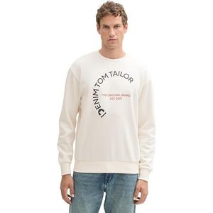 TOM TAILOR Denim Sweatshirt voor heren, 12906 - Wool White, M