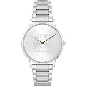 Lacoste Mannen analoog kwarts horloge met roestvrij stalen band 2011214, Kleur: wit