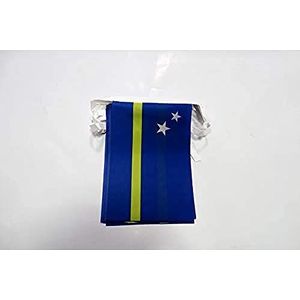 AZ FLAG Slinger, 12 m, 20 vlaggen, Curaçao, 45 x 30 cm, Nederlandse vlag, 30 x 45 cm