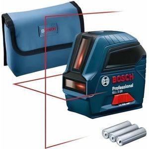 Bosch Professional bouwlaser GLL 2-10 (rode laser, binnenafwerking, werkbereik: 10 m, 3 batterijen AA, opbergtas)